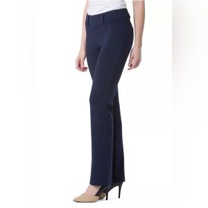 Fishers Finery pull- on ponte bootcut flare navy pants size M organic cotton